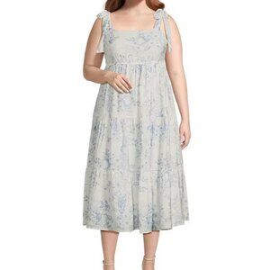 Blu Pepper Blue and White Floral Maxi Dress